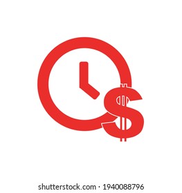 Dollar icon waiting for payment, vector graphics.