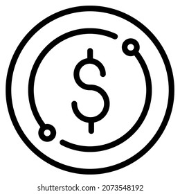 icono de dólar para sitio web, aplicación, impresión, documento, diseño de afiches, etc.