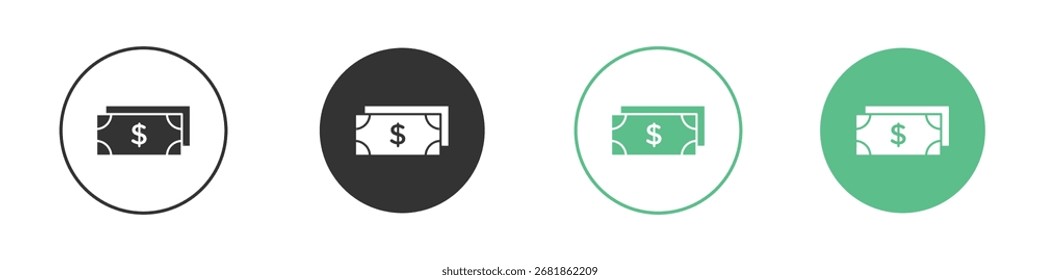 Ícone de dólar para os designs de site, celular, apresentação e logotipo.
