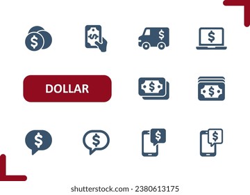 Dollar Icons. Cash, Dollar Bill, Money, Buy, Pay, Buying, Paying Icon. Professional, pixel perfect vector icon set.