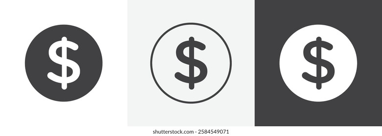 Dollar icons graphics pack vectors.