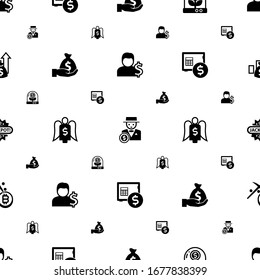dollar icons pattern seamless. Included editable filled Account, rich man, Business incubator, Deposit, Angel investor, rent deposit, Jackpot icons. dollar icons for web and mobile.