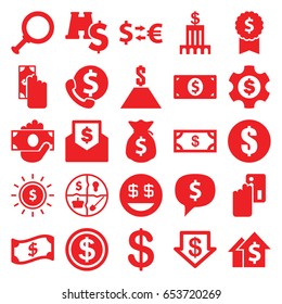 Dollar icons set. set of 25 dollar filled icons such as coin, money, marketing, bank, crown, cash payment, creadit card payment, dolar growth