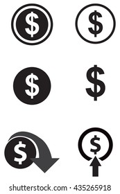Dollar icons set