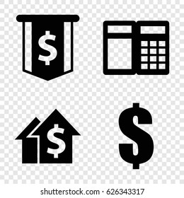 Dollar icons set. set of 4 dollar filled icons such as dolar growth