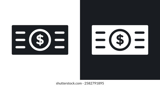 Dollar icons set vectors black and colored style