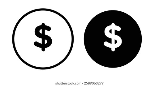Dollar icons thin line illustrations designs