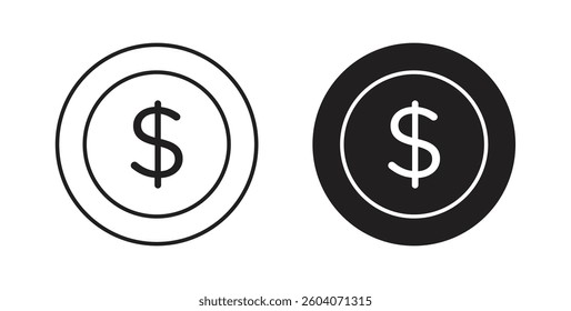 Dollar icons. thin line vector icons