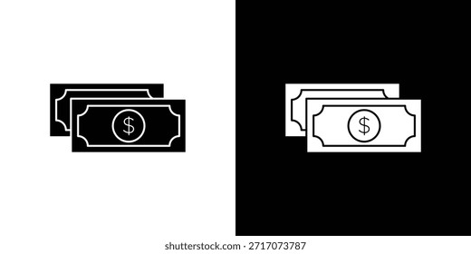Dollar Symbole Vektor Silhouette Design. Grafik-Design-Illustration mit Vektorgrafik.