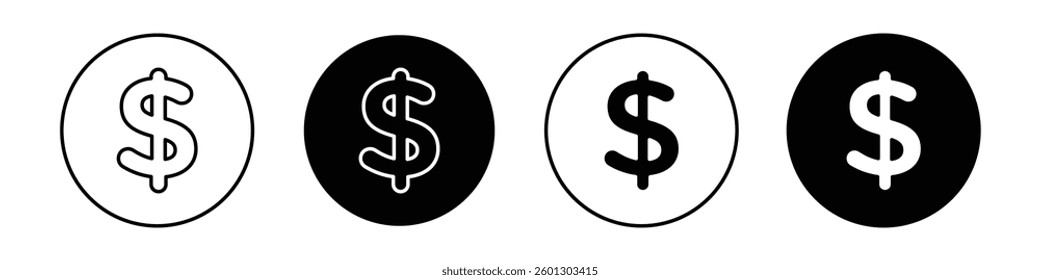 Dollar icons vectors graphics collection