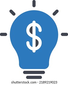 dollar idea Vector illustration on a transparent background.Premium quality symbols.Glyphs vector icon for concept and graphic design.