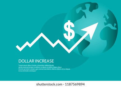 dollar increase icon with arrow stretching rising up. Business . vector illustration