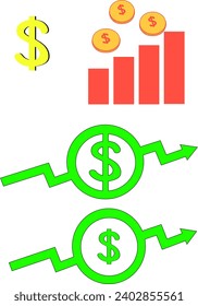 Dollar increase icon every year