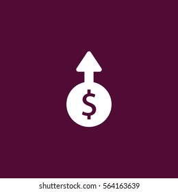 dollar increase vector icon , can be used for web and mobile design.