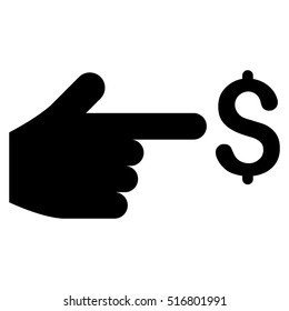 Dollar Index vector icon. Flat black symbol. Pictogram is isolated on a white background. Designed for web and software interfaces.