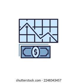Dollar Inflation and Financial Crisis vector concept colored icon or design element