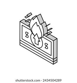 dollar inflation isometric icon vector. dollar inflation sign. isolated symbol illustration