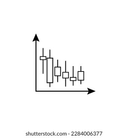 dollar inflation on failling candlestick chart vector concept icon vector image , technical analysis stock market resistance indicator candle trend, devaluation, graveston, candle R.I.P money sign