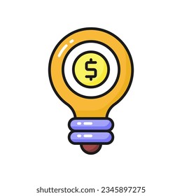 Dollar-Insider-Glühbirne mit innovativer Idee, Design von Finanzideen