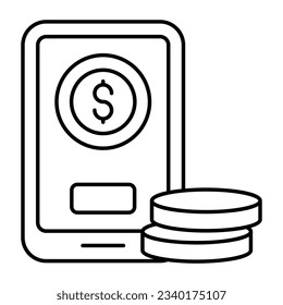 Dólar dentro del smartphone, icono del dinero móvil