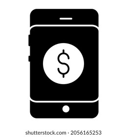 Dollar inside smartwatch, icon of mobile banking