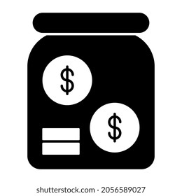 Dollar insider glass bottle, solid design of money jar