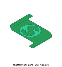Dollar isolated. Paper money. Cash vector illustration