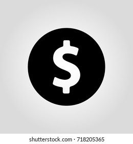 Dollar isolated vector coin, money symbol, pen