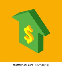 Dollar up isometric icon. Isometric vector illustration. - Vector
