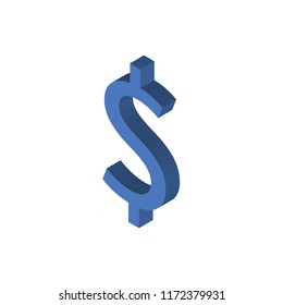 Dollar isometric left top view 3D icon