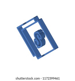 Dollar isometric left top view 3D icon