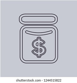 dollar in jar icon