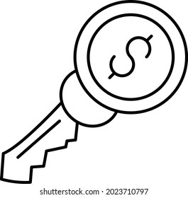 Dollar key Isolated Vector icon which can easily modify or edit


