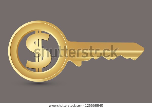 Dollar key - money\
concept