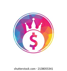 Dollar King Logo Designs Concept Vector. Crown money icon Vector.