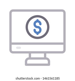 dollar lcd colour line vector icon