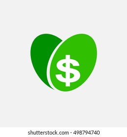 dollar and leaf icon can use as logo symbolize financial growth