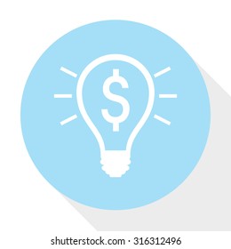 dollar light bulb  icon