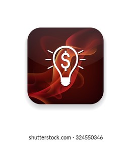 dollar light bulb  icon