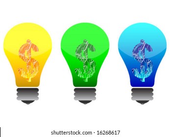 dollar light bulb illustration