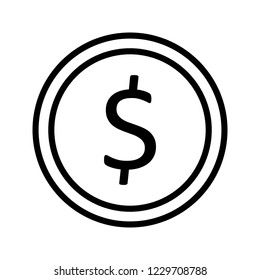 Dollar Line Black Icon