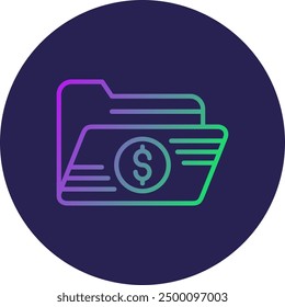 Dollar Line Gradient Icon Design