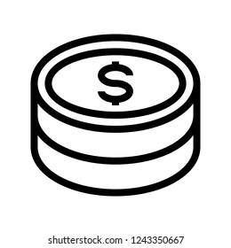dollar line icon