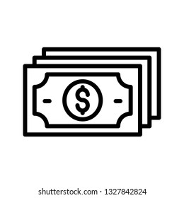 dollar line icon