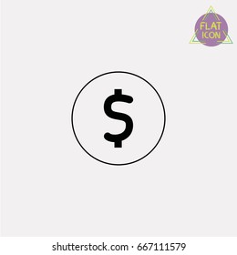 dollar line icon