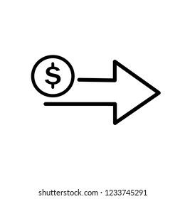 Dollar up line icon arrow, growth. Banking concept