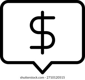 ícone de linha de dólar ilustração vetor