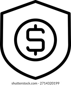 ícone de linha de dólar ilustração vetor