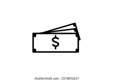 dollar line icon vector design template  