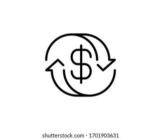Dollar line icon. Vector symbol in trendy flat style on white background. Dollar sing for design.